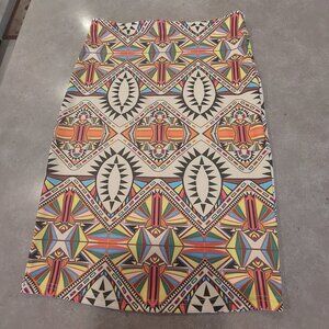 MACCINE Women's Bodycon Aztec Print Stretch Pencil Skirt - Multi Colors - Medium